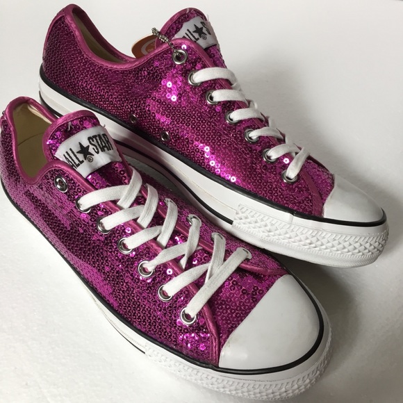 pink sparkly converse shoes